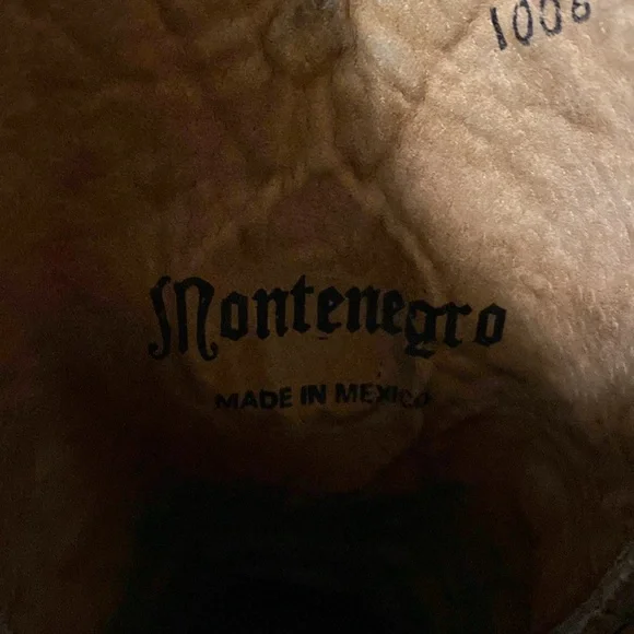 vintage Montenegro tan brown cowboy boots crocodile leather 22 1/2 ? With belt